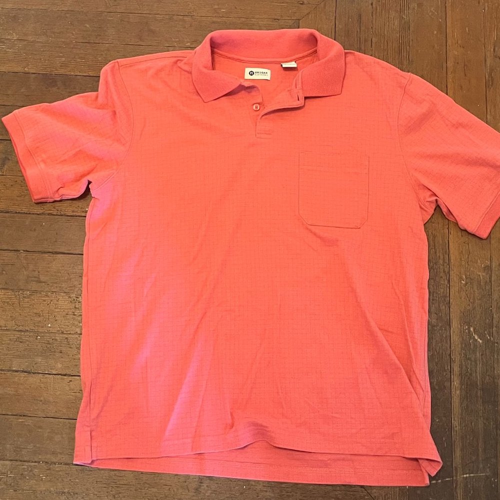 Haggar Clothing Men’s Orange Polo Short Sleeve Shirt Size Large